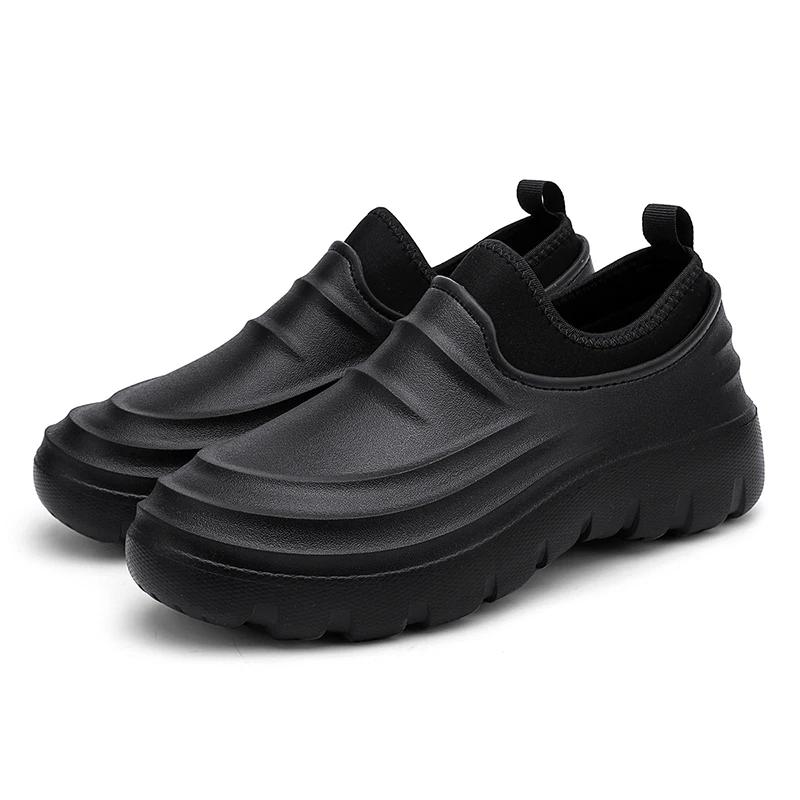 Men Outdoor Work Shoes Water-proof Chef Shoe Oil-proof Shoe for Pet Workers Man Fisherman Shoes Non-slip Garden Weeding Clogs
