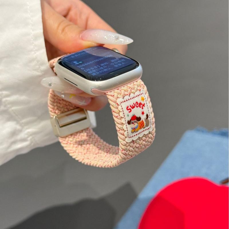 Dachshund Dog Magnetic Starp for Apple Watch 38 40mm 41 42 44 45 46mm 49mm Elastic Weav Watch Band for IWatch S10 9 8 7 6 5 4 SE