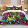 10 Sizes Fine Graffiti Pattern Bedding 3 Piece Set King Size Double Bed Bedding Set Microfiber or Polyester Duvet Cover Set