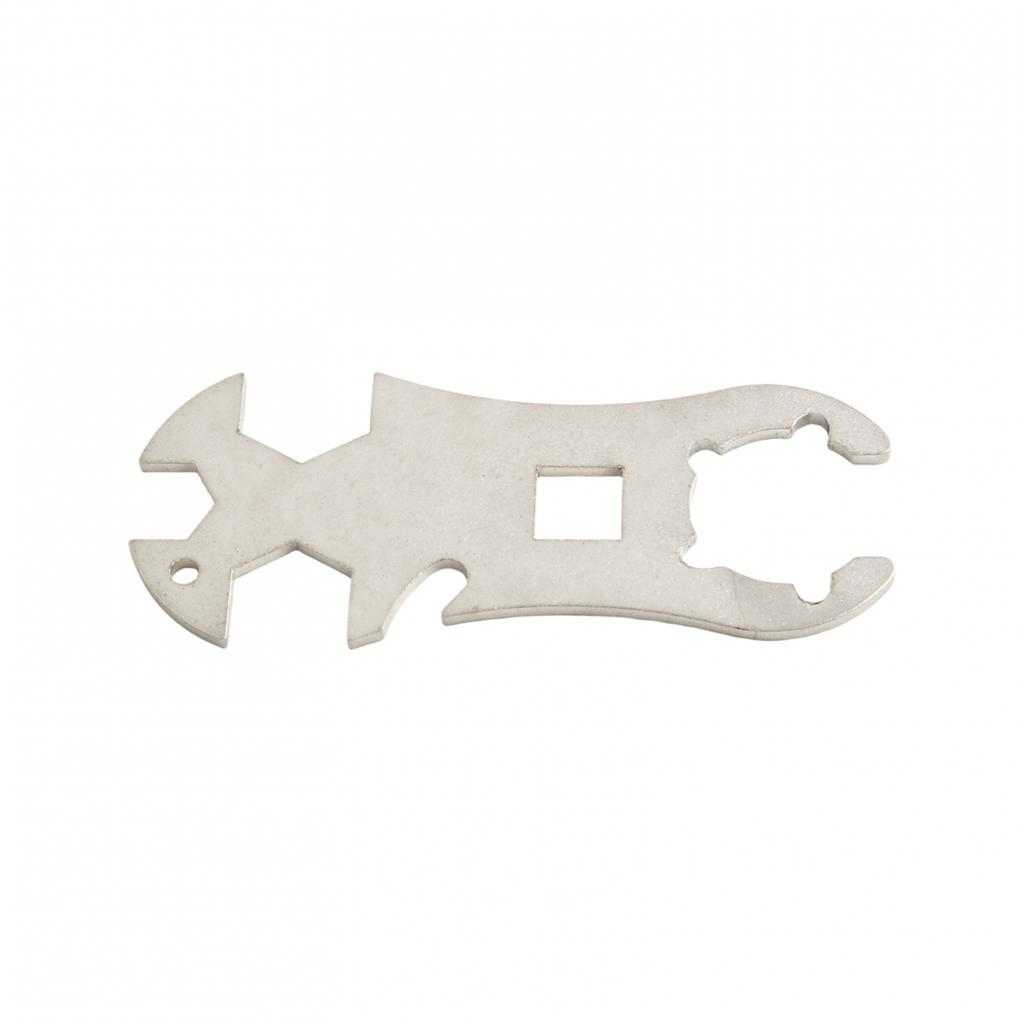 Klíč na plynové láhve kompatibilní s nejběžnějšími velikostmi od 13 mm do 19 mm