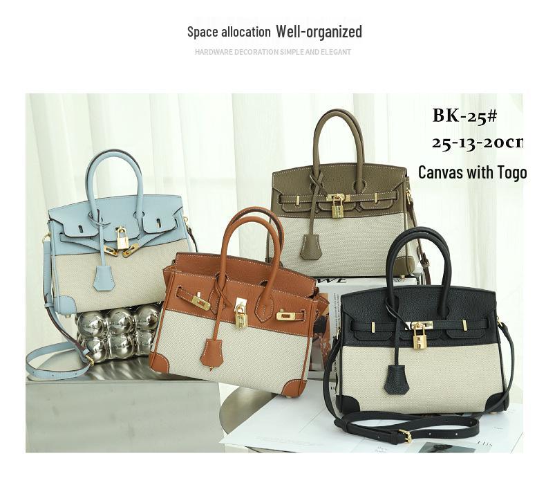Borsa a tracolla da donna in tela platino e pelle patchwork