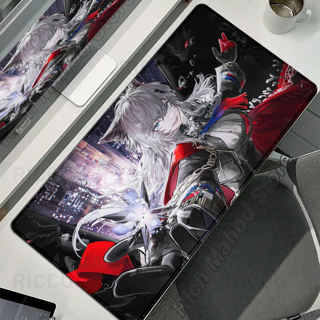 Arknights Mauspade Anime Mädchen Lappland Mauspade Gamer Große Schreibtischunterlage Mit Verriegeltem Rand XXL Gaming Teppich PC Tastatur Zubehör