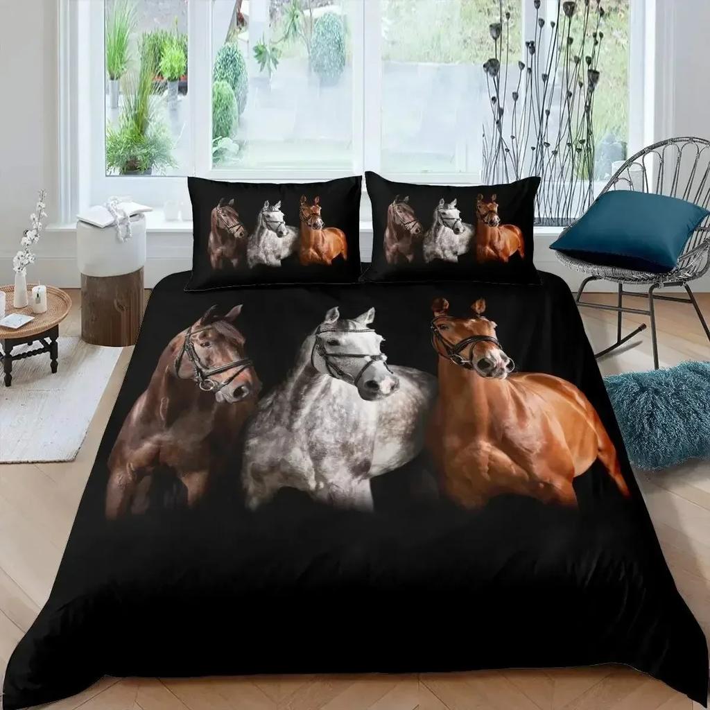 3D Printed Animal Horse Bedding Set Duvet Cover Bedroom Comforter Covers Single Twin King Size Quilt Cover Home Textile