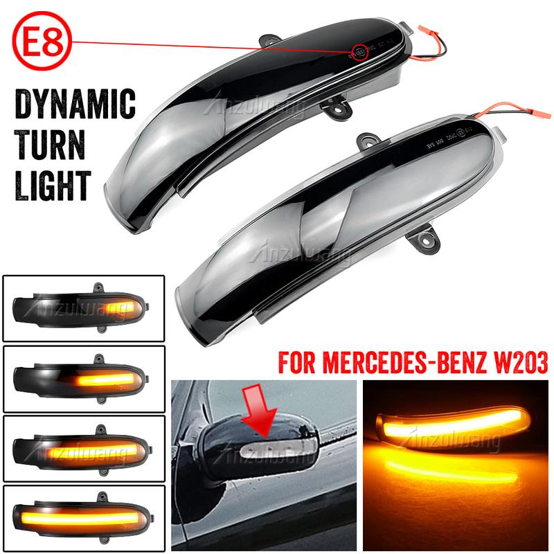 Fit For Mercedes Benc CL203 (2000-2007.04) Dynamic Turn Signal LED Side Mirror Indicator Blinker Sequential Light