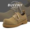 Fashion 2024 spring and autumn new casual thick sole increased rhubarb big head derby shoes British retro work shoes