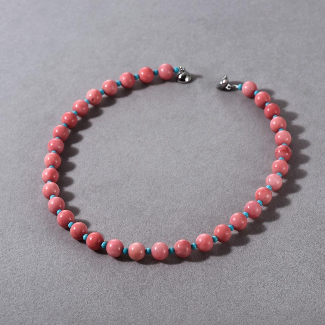 Ветреная Розовый Дофамин Камень Заклинание Изумрудная Бусинная Цепочка на Ключицы Нишевый Характер Магнитная Застежка Ожерелье Женское