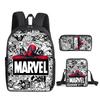 Deadpool 3pcs Student School Bag Backpack Lunch Bags Pencil Case Gifts Kids