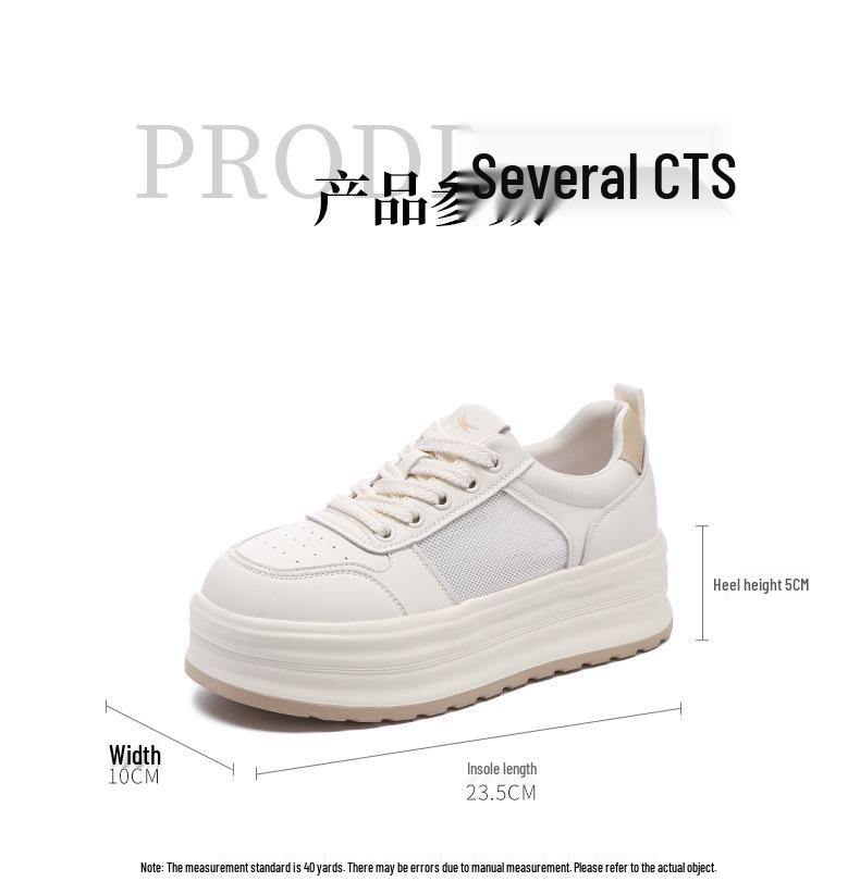 Red Dragonfly Women's Summer Mesh Thick Sole White Sneakers – Breathable Casual Style