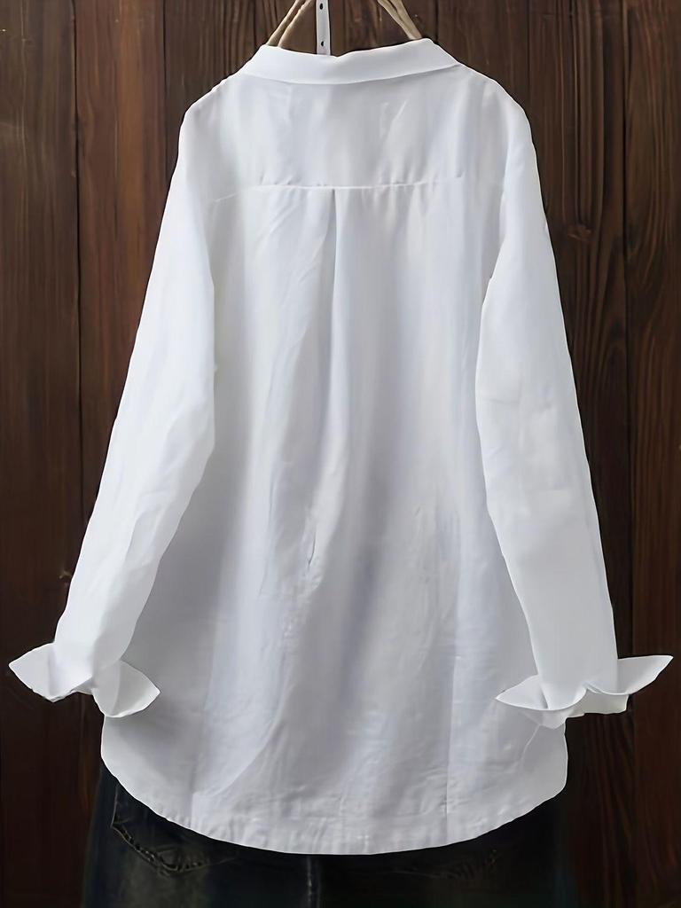 Camicia Casual Asimmetrica da Donna Taglie Forti