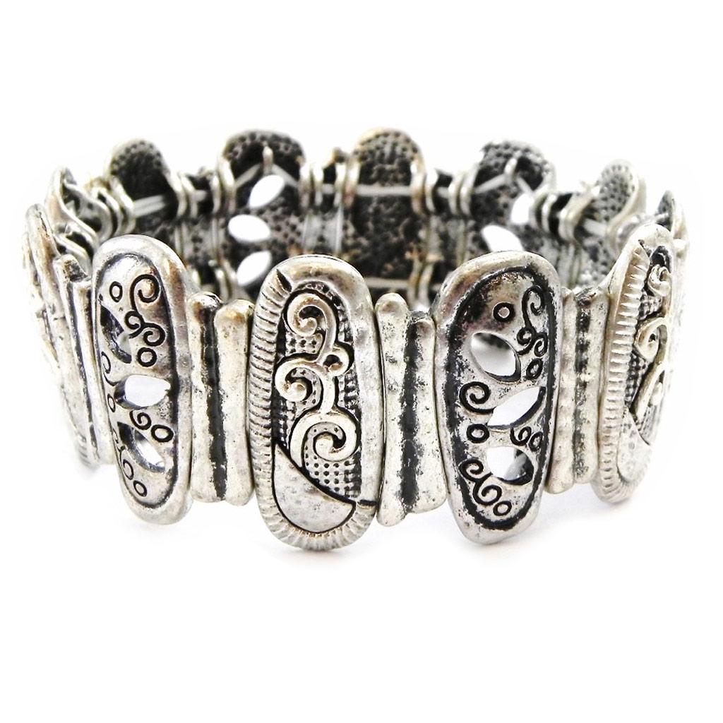 Les Trésors De Lily [I4486] - Silver 'Cunegonde' Designer Bracelet