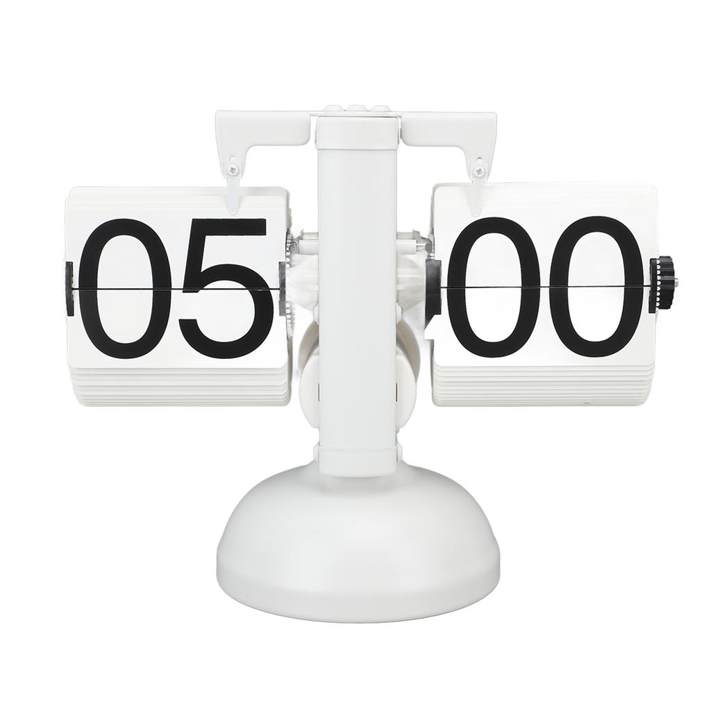 Flip Clock Large Number Battery Powered 304 Stainless Steel Tabletop Retro Flip Clock for Home Office 24 Hours