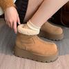 Flats Fur Women Ankle Boots Platform Designer Cotton Shoes Winter Suede Snow Boots 2025 New Casual Cotton Botas De Mujer