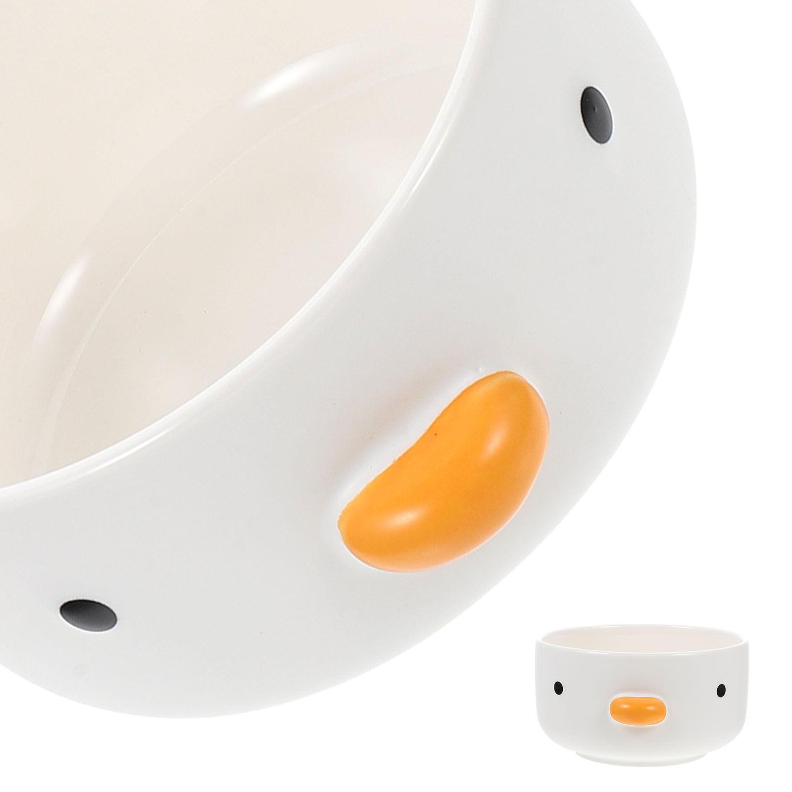 

Chick Design Dessert Bowl Ceramic Household Food Bowl Cartoon Style Multi-Function Cute Serving Plate for Fruits Snacks 13X13CM