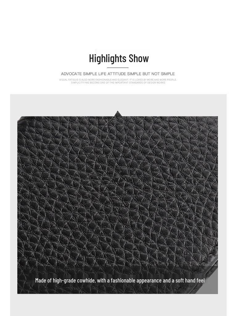 Visitenkartenetui für Herren aus echtem Leder - Geschenk mit Rindsleder in Lychee-Narbenoptik