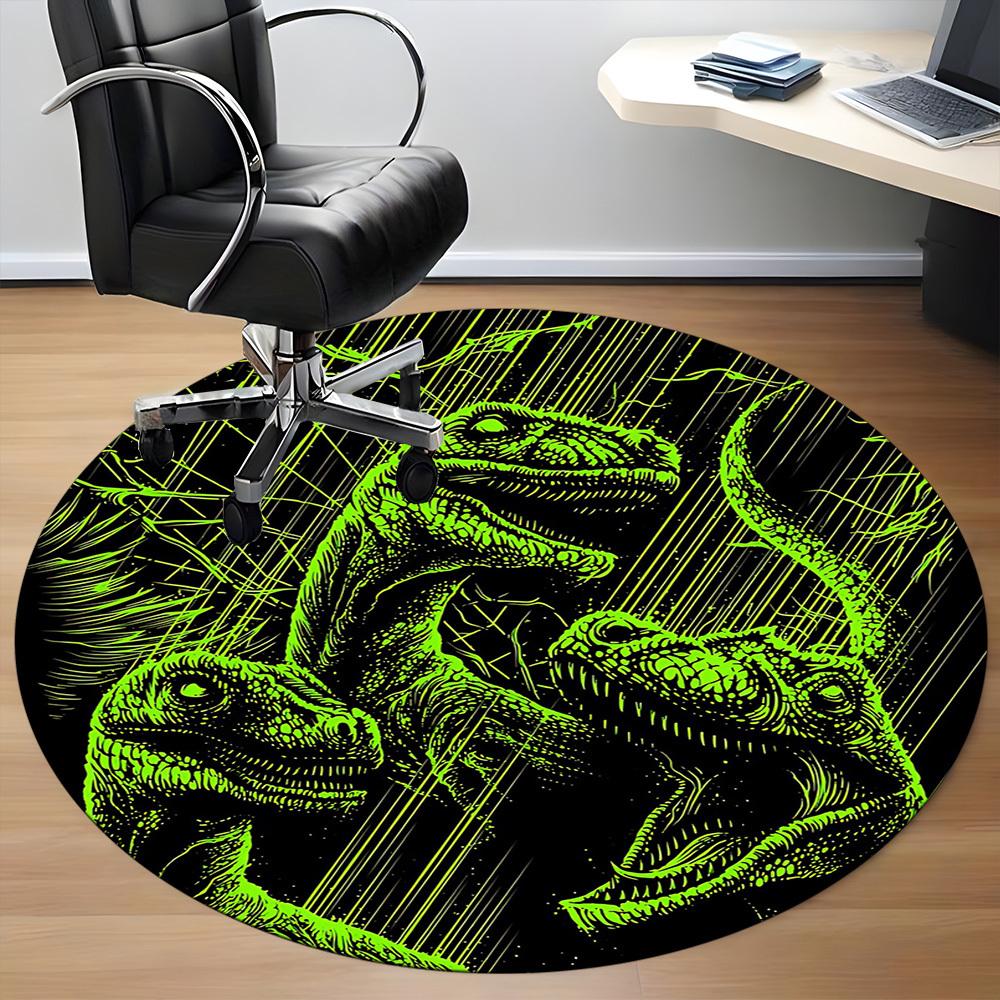 1pc Jurassic Dinosaurs Office Round Area Rug, Under Office Chairs Bedroom Living Room Home Decor A0926106