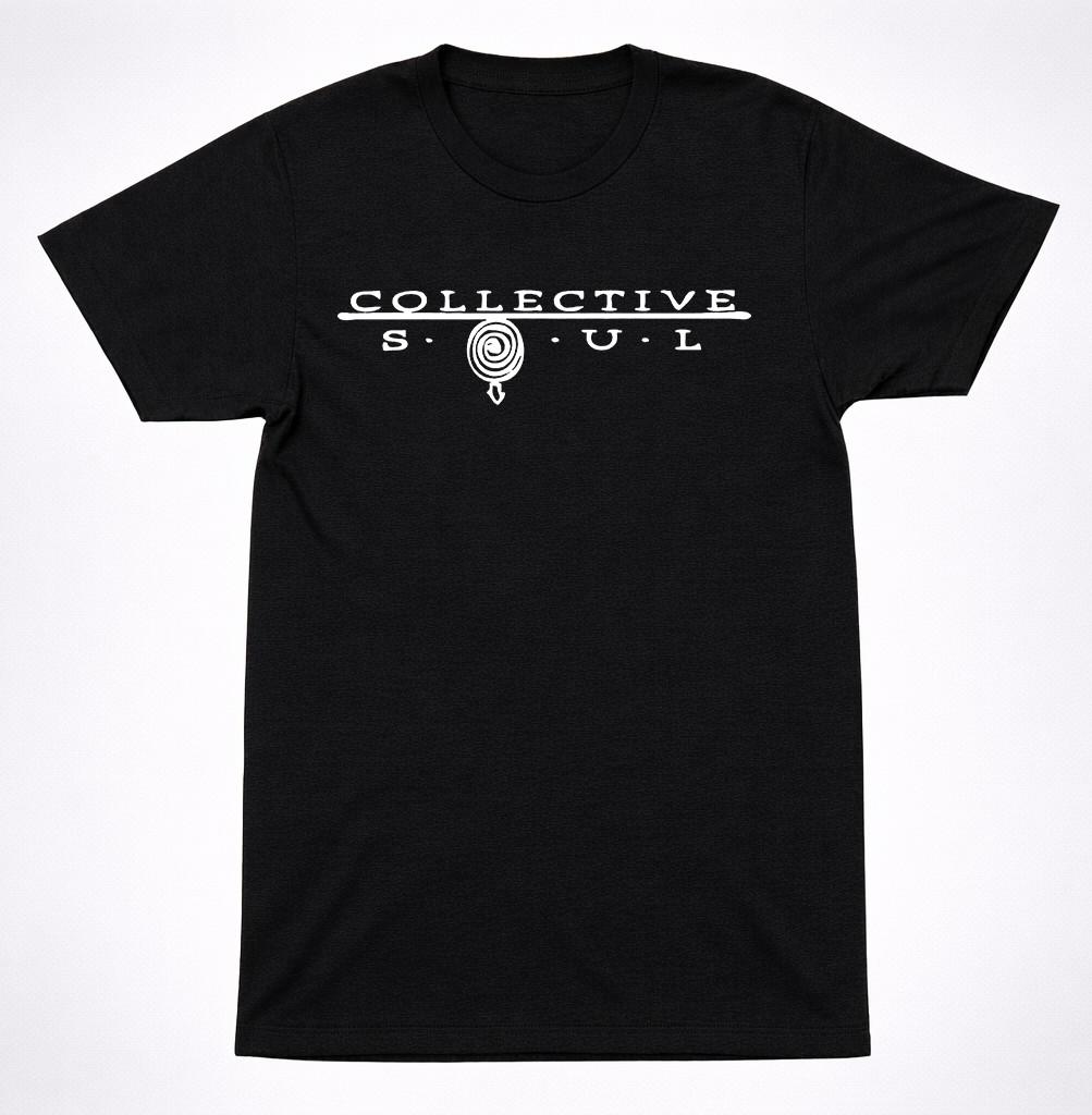 Collective Soul Logo T-Shirt 90s Alternative Rock Band Minimal Black Tee S разноцветный