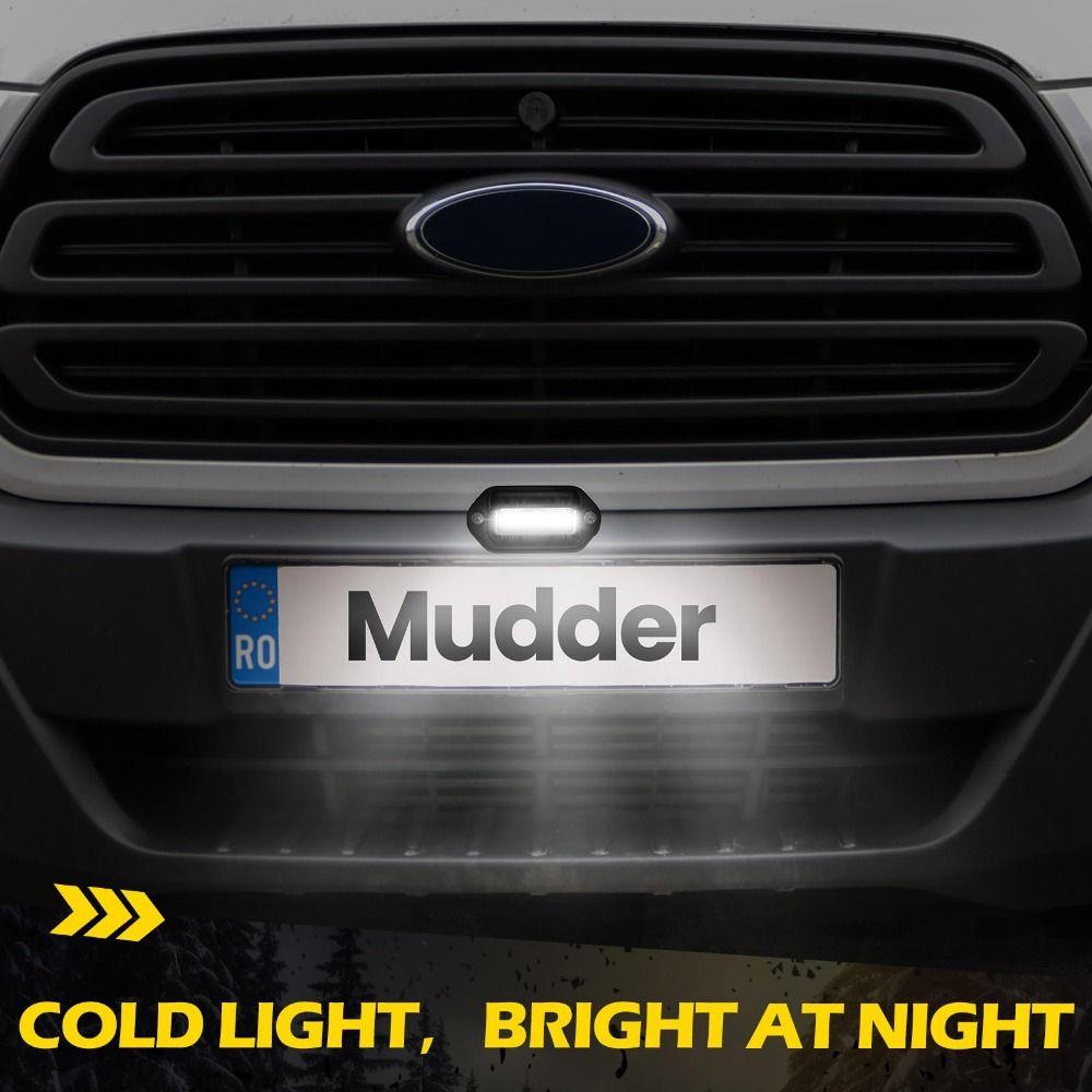 2Pcs Universal LED License Plate Light 12V-24V Side Lamp Step Bulbs Traffic Light Van Installation