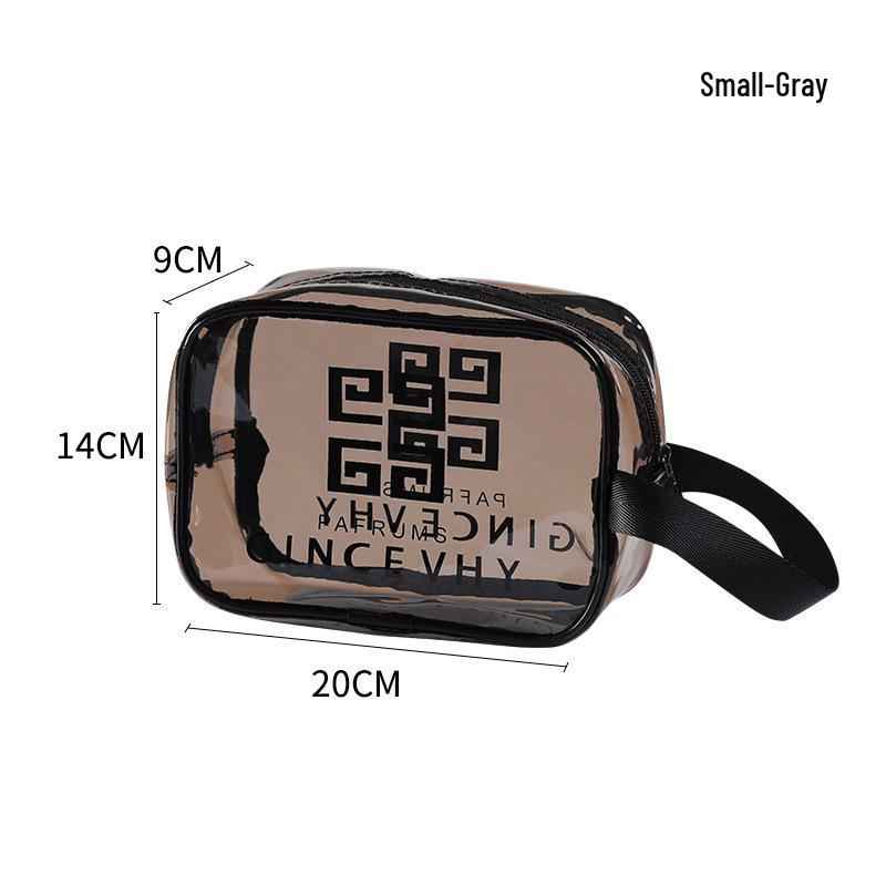 Waterproof PU Toiletry Bag - Portable, Large Capacity, Visible Storage for Cosmetics