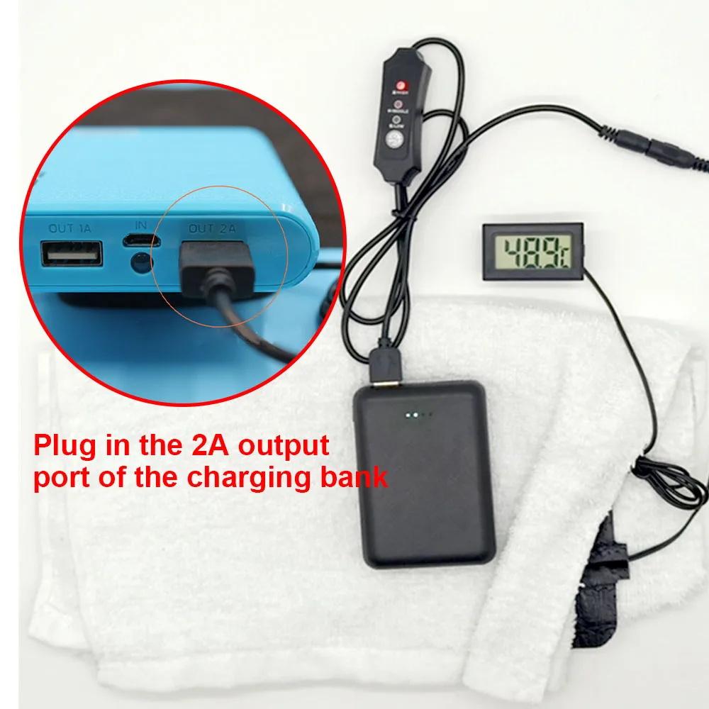 USB Pet Heating Pad Terrarium Reptile Heat Mat Waterproof 3 Gear Electric Blanket Heater Adjustable Portable Reptile Heating Pad