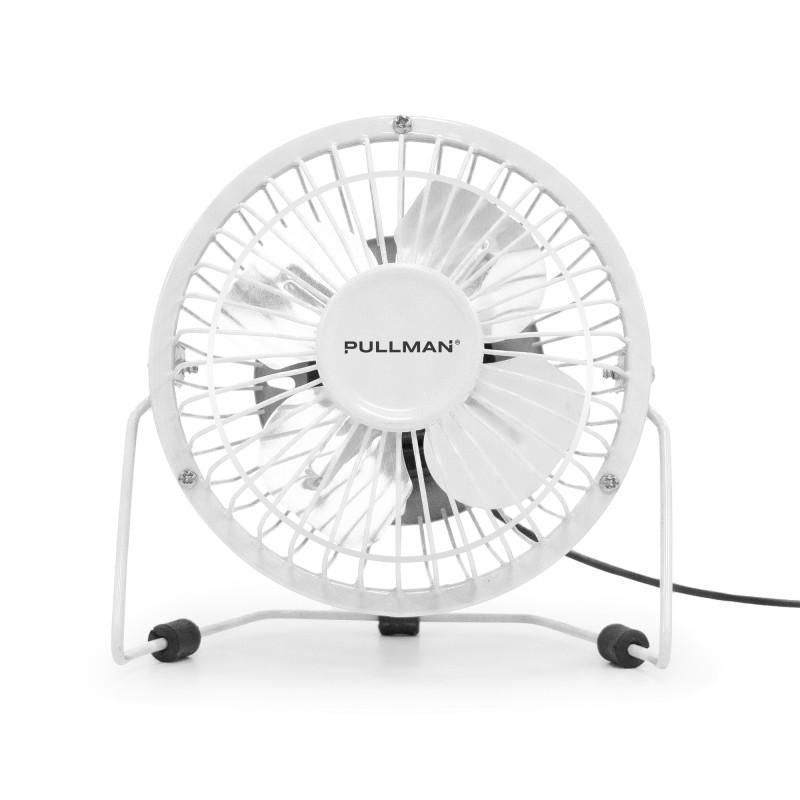 Pullman - Mini Ventilateur De Bureau Usb - Portable, Léger, Orientable - En Métal Blanc