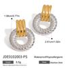 J&D Dainty Stainless Steel Women Jewelry Earrings 18K Gold Mixed Color Thread Wrap Simple Stud Earrings