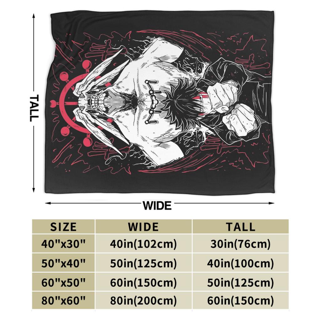 Megumi Fushiguro JJK Anime Blanket Fleece Printed Portable Soft Throw Blanket for Sofa Travel Quilt