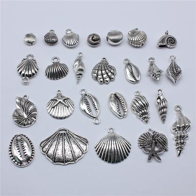 10pcs Antique Silver Color Plated Conch & Shell Charms Pendant Jewelry Metal Alloy Jewelry Marking Charms For Jewelry Making