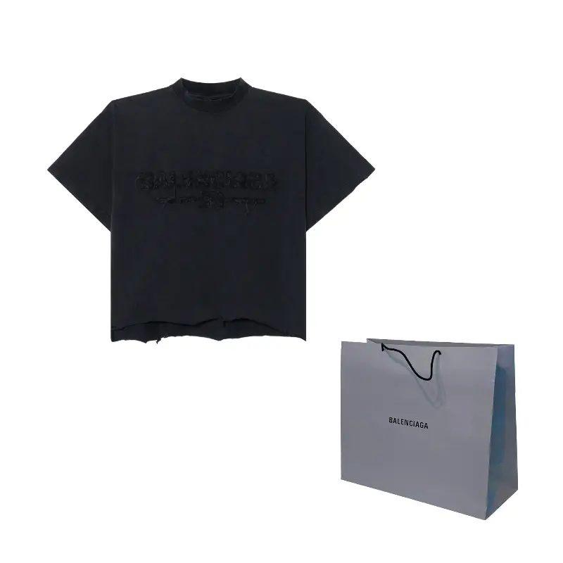 Balenciaga SS25 T Shirt Regular Fit Unisex Black 783399TSVA21041