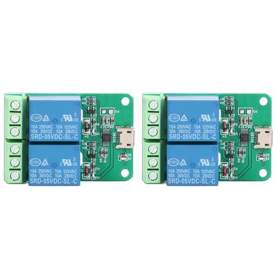 2 Stück Relaismodul 2 Kanal 5V Plug and Play USB PC Intelligente Steuerung Elektrisches Relais