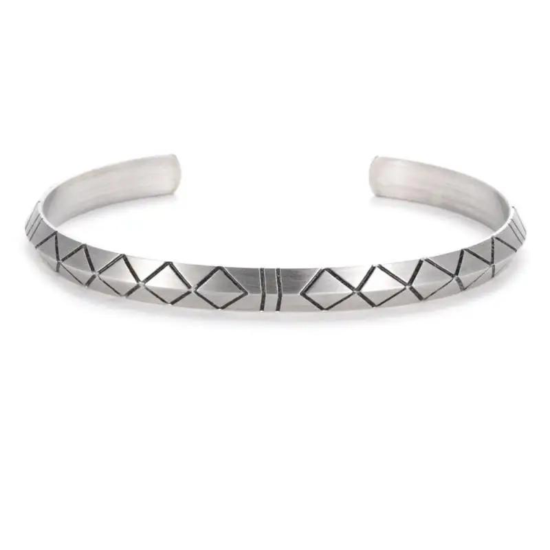Half-Fold Square Open Bangle Bracelet Geometric Classic Punk Shape for Men Women Everyday Go Out Jewelry