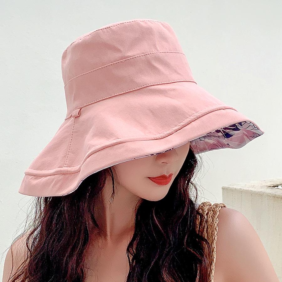 Korean-Style Wide Brim Sun Hat with Face Shield for Women