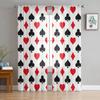 Black Poker Flowers Tulle Curtains Elegant Sheer Drapes for Bedroom Living Room Kitchen Decor