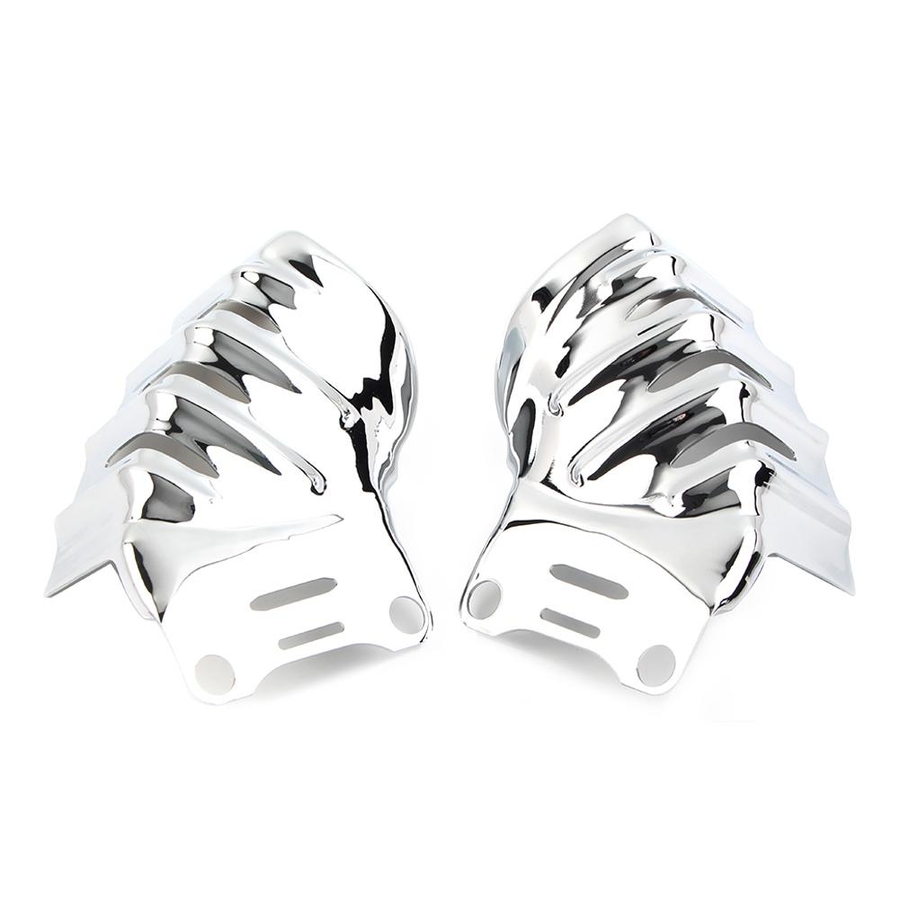 1Pair Black/Chrome For Harley Touring Road Glide Ultra FLTRU Motorcycle Steel Front Brake Caliper Covers