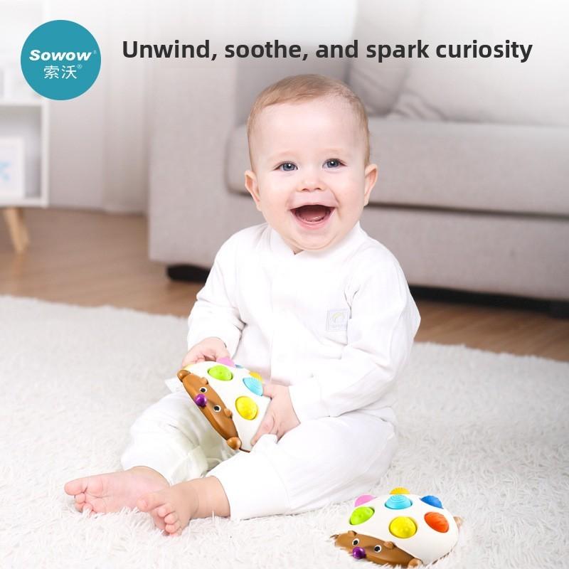Finger Hedgehog Stress Relief Bubble Popper Wooden Toy For Kids And Adults