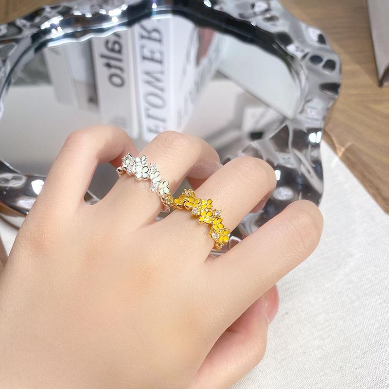 Small Fresh And Cool In Summer, Mint Green Enamel Oil Dripping Opening Ring, Niche Light Luxury High-End Ring