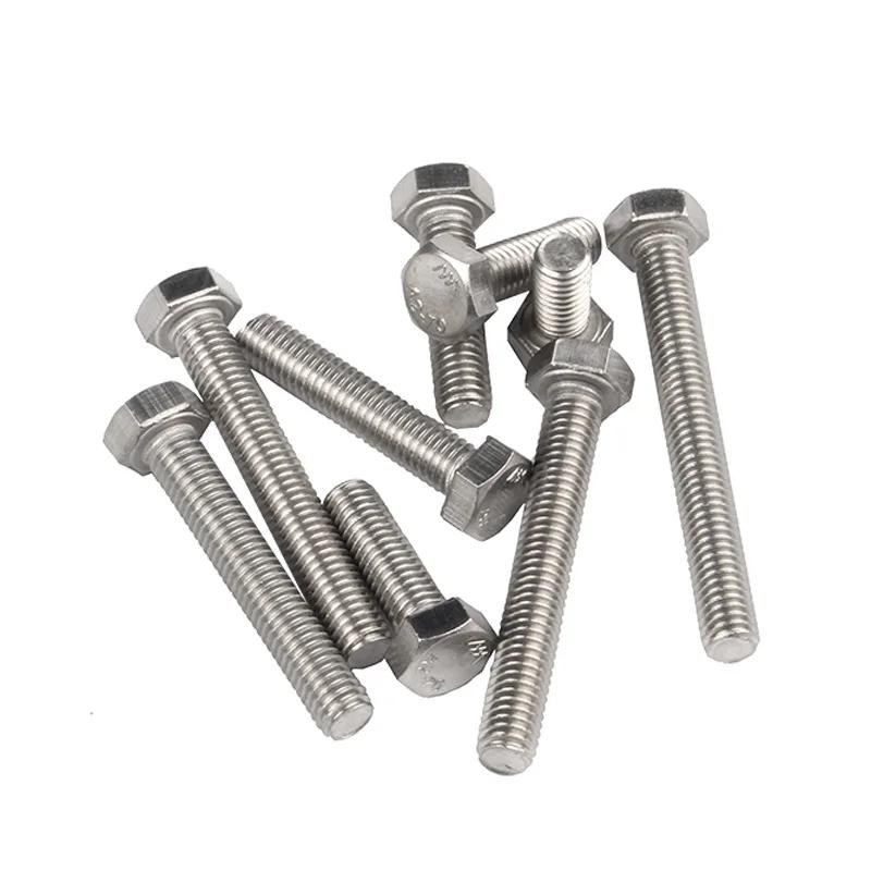 1/5/10/25pcs 304 Stainlesss Steel External Hex Hexagon Head Screws M4 M5 M6 M8 M10 Full Threaded Outer Hexagon Head Bolts