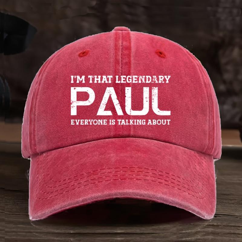 

Cap with PAUL Fashion Print Outdoor Fishing Leisure Vacation Hat for GrandpaAppropriate for Any Season One Size