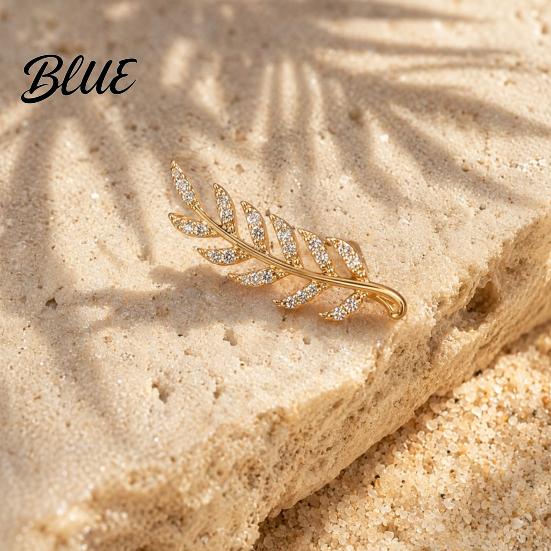 Everyday Luxury Earrings 1 Pair Rhinestone Leaf Stud Earrings Sparkly