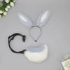Bandeau Oreilles de Lapin Queue d'Animal Faite à la Main Headwear Oreilles de Lapin Longues Accessoires Cosplay Anime Queue de Lapin