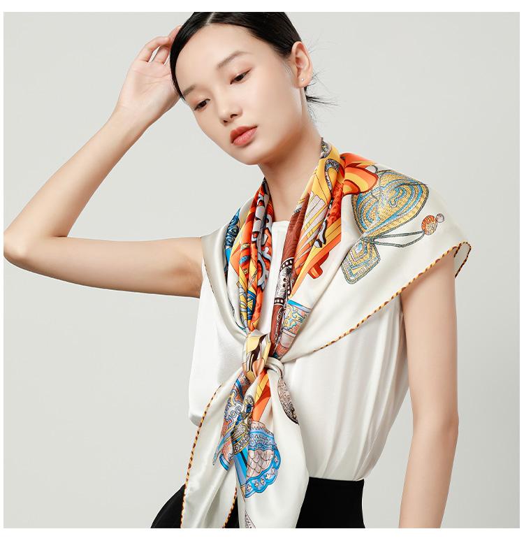 New classic and fashionable silk scarf from the silk industry, 100% mulberry silk fibroin crepe satin versatile women's silk scarf shawl