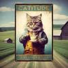 Vintage Metal Poster Cat Coffee Tin Sign Wall Art Decor