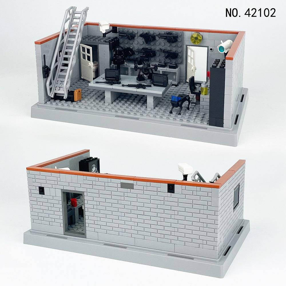 MOC Military Weapons Strategic Firearms Warehouse Army Soldiers Mini Action Figures Block Bricks Accessories Building Block Toys  Playsets Sets