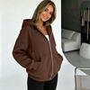 Women Oversized Hoodie Zip Up Sweatshirt Long Sleeve Casual Hooded Jacket Lightweight Sportswear