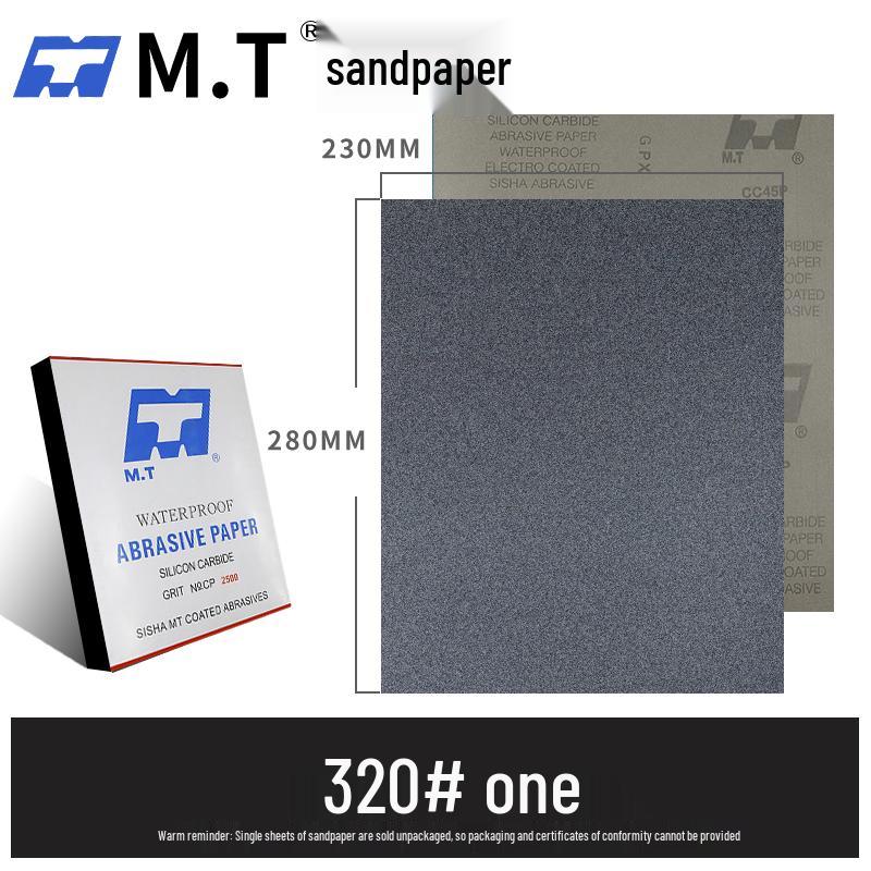 MT CC45p Black Sandpaper, 1000-5000 Grit, Dry/Wet Use for Woodworking, Furniture, Rosewood