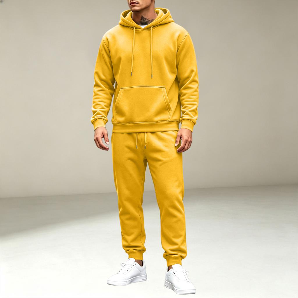 Men's Pullover Hoodie Sweatshirt Athletic Track Suit Set for Sports, Workout and Casual Wear