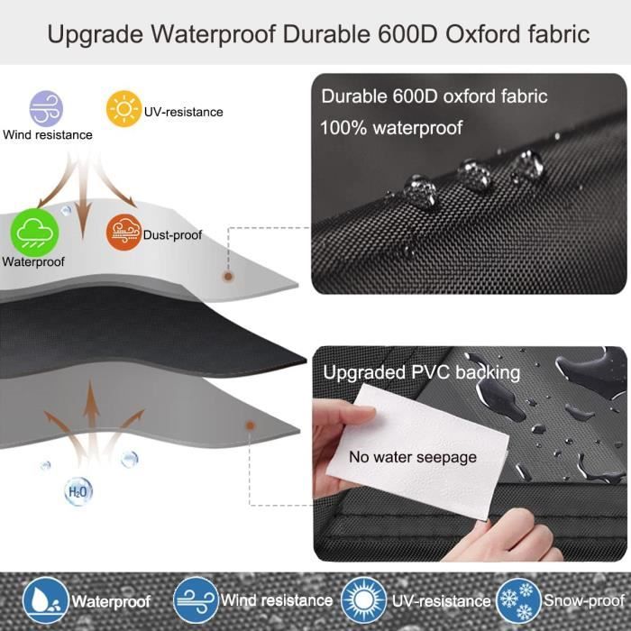 Housse Salon De Jardin Extérieur 125*125*74 Cm Housse De Protection Table De Jardin Tissu Oxford Housse De Meuble Avec Résis[u12953]