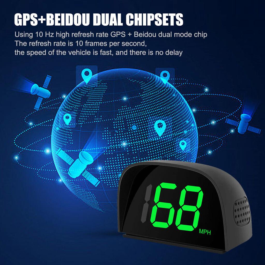 Car Digital GPS Speedo Speed MPH HUD Head Up Display Speedometer Universal