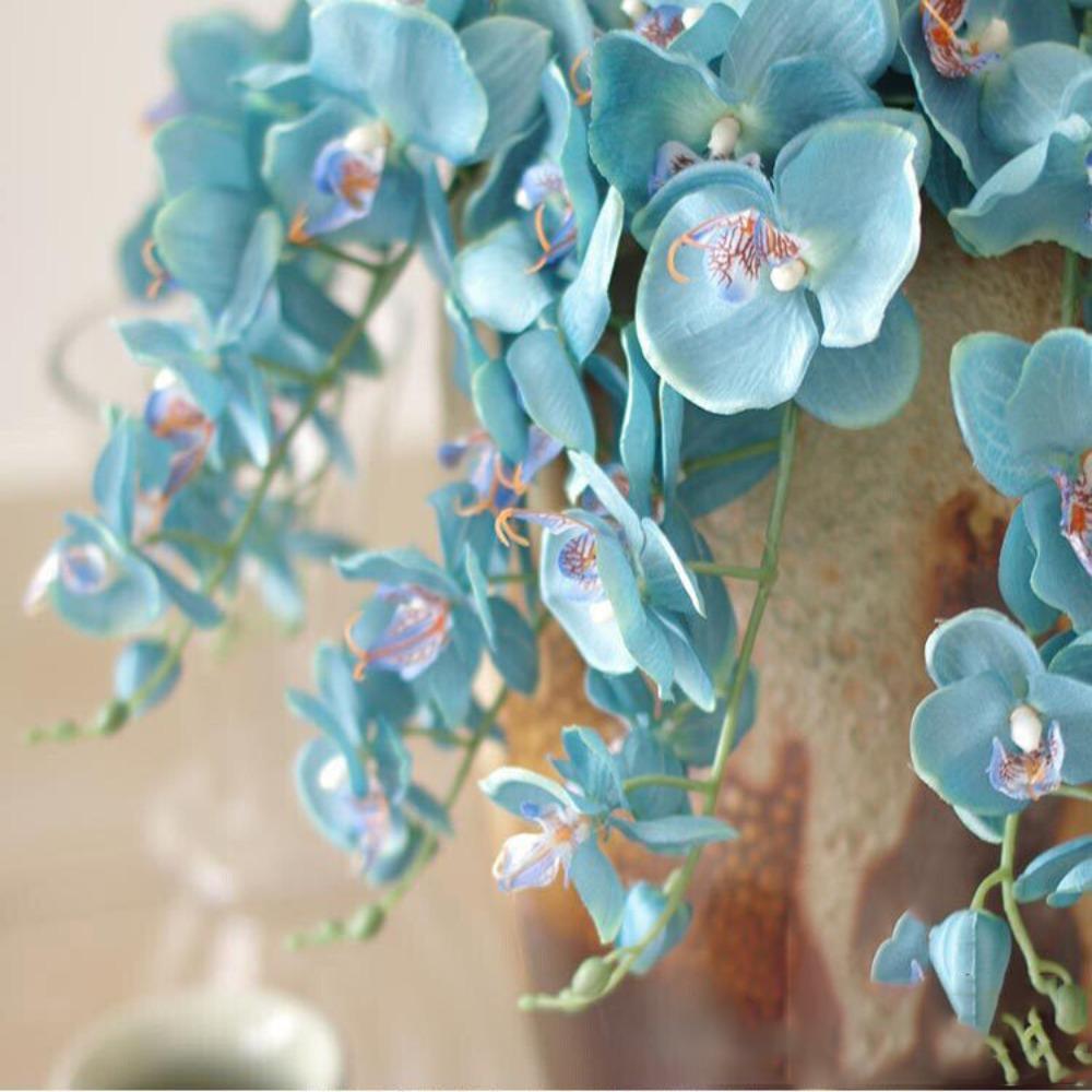 DIY Craft Butterfly Orchid Artificial Silk Fake Plant Flower  Home Decoration