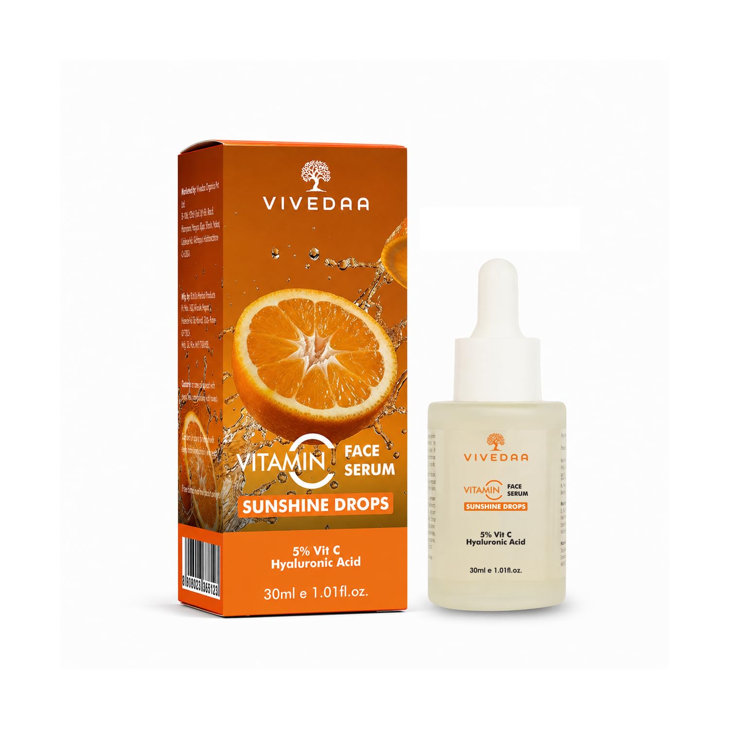 Vivedaa Vitamin C Face Serum with Vitamin E for Glowing Skin | Reduces Dark Spots & Pigmentation | 30ml