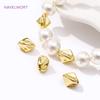 18K Gold Plated Brass Irregular Rhombus Spacer Bead Bracelet Beads For Jewelry Making Findings DIY Handmade Crafts Wholesale